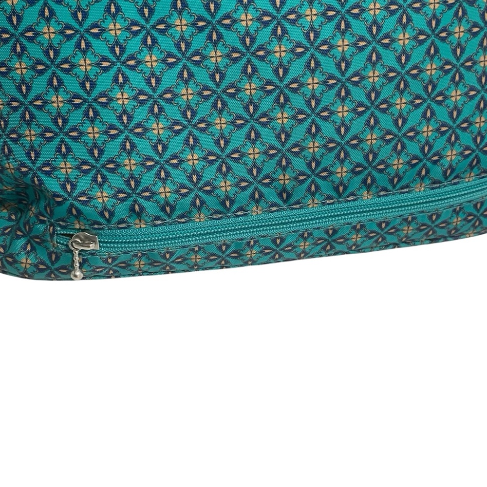 Baggallini Large Teal Geometric Pattern Crossbody Shoulder Bag & Wristlet - EC - Picture 6 of 14
